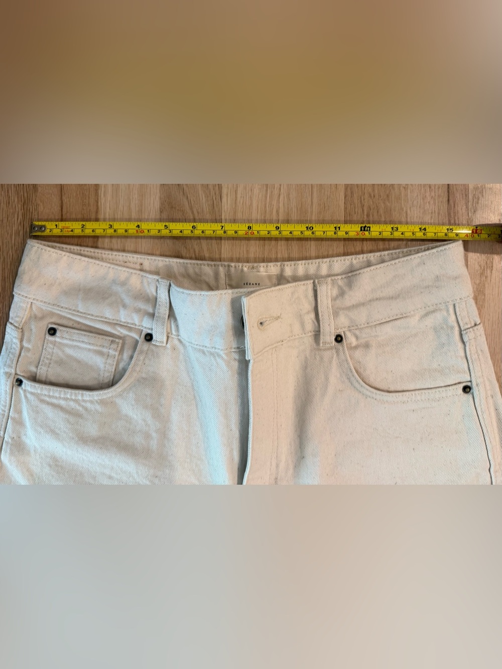 Sezane High-Rise Wide Leg Jeans in Ecru - Picture 12 of 12